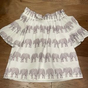 Brooke Wright elephant off the shoulder top